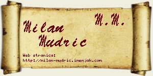 Milan Mudrić vizit kartica